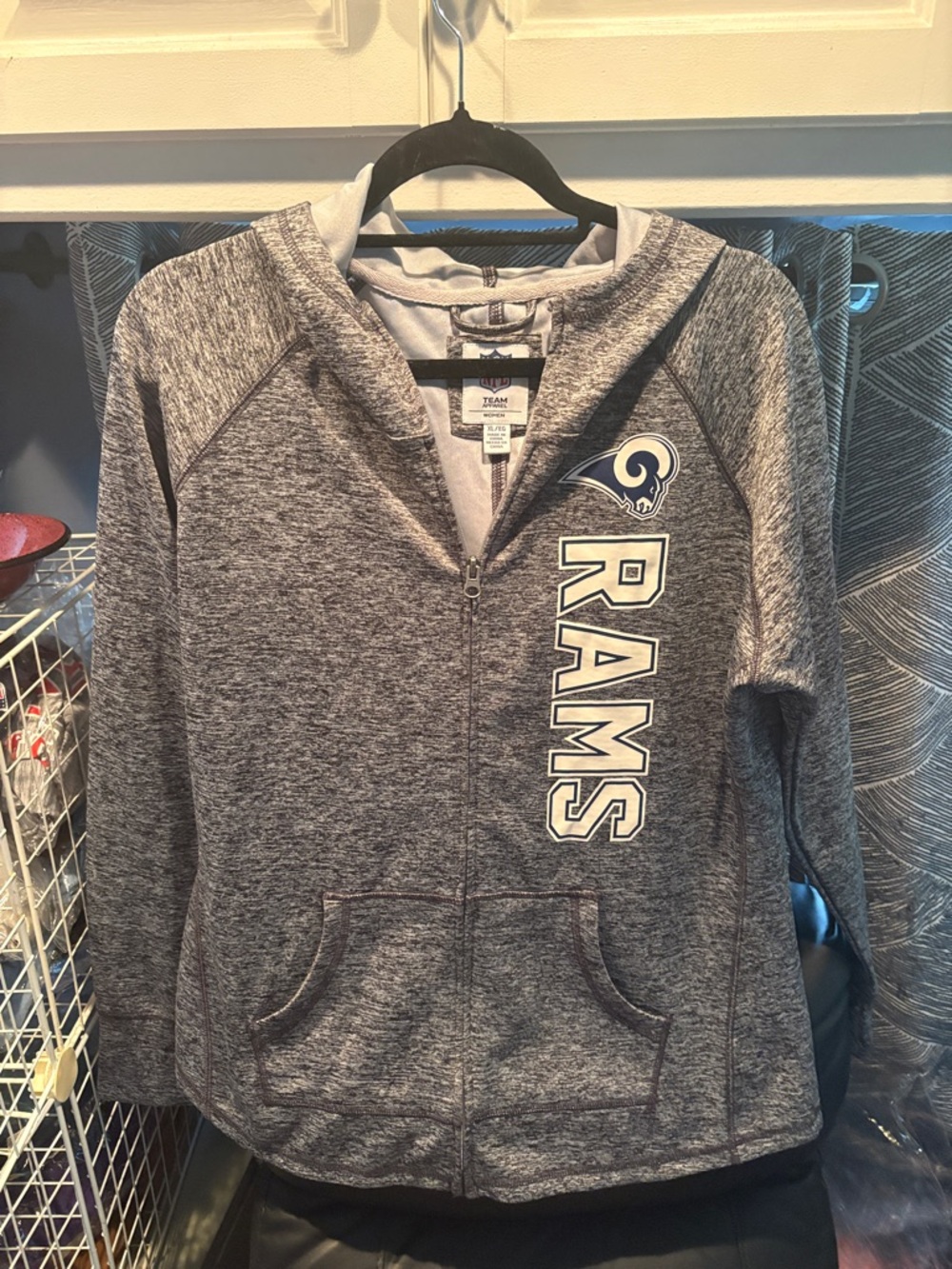 NFL Los Angeles Rams Gray Zip Hoodie with Logo